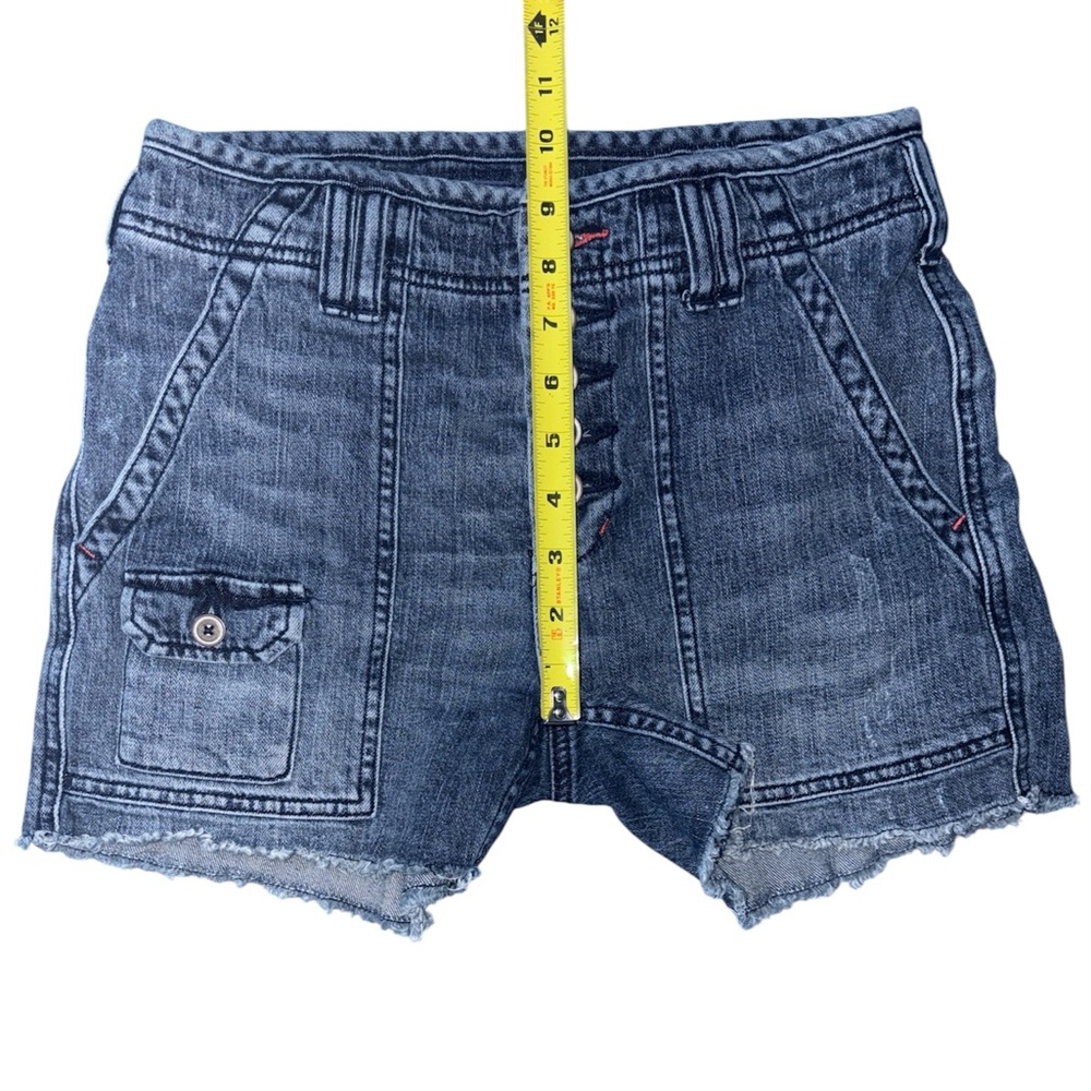 Anthropologie Pilcro The‎ Wanderer Blue Denim Frayed Hem Shorts Women’s Size 26 - Picture 7 of 14